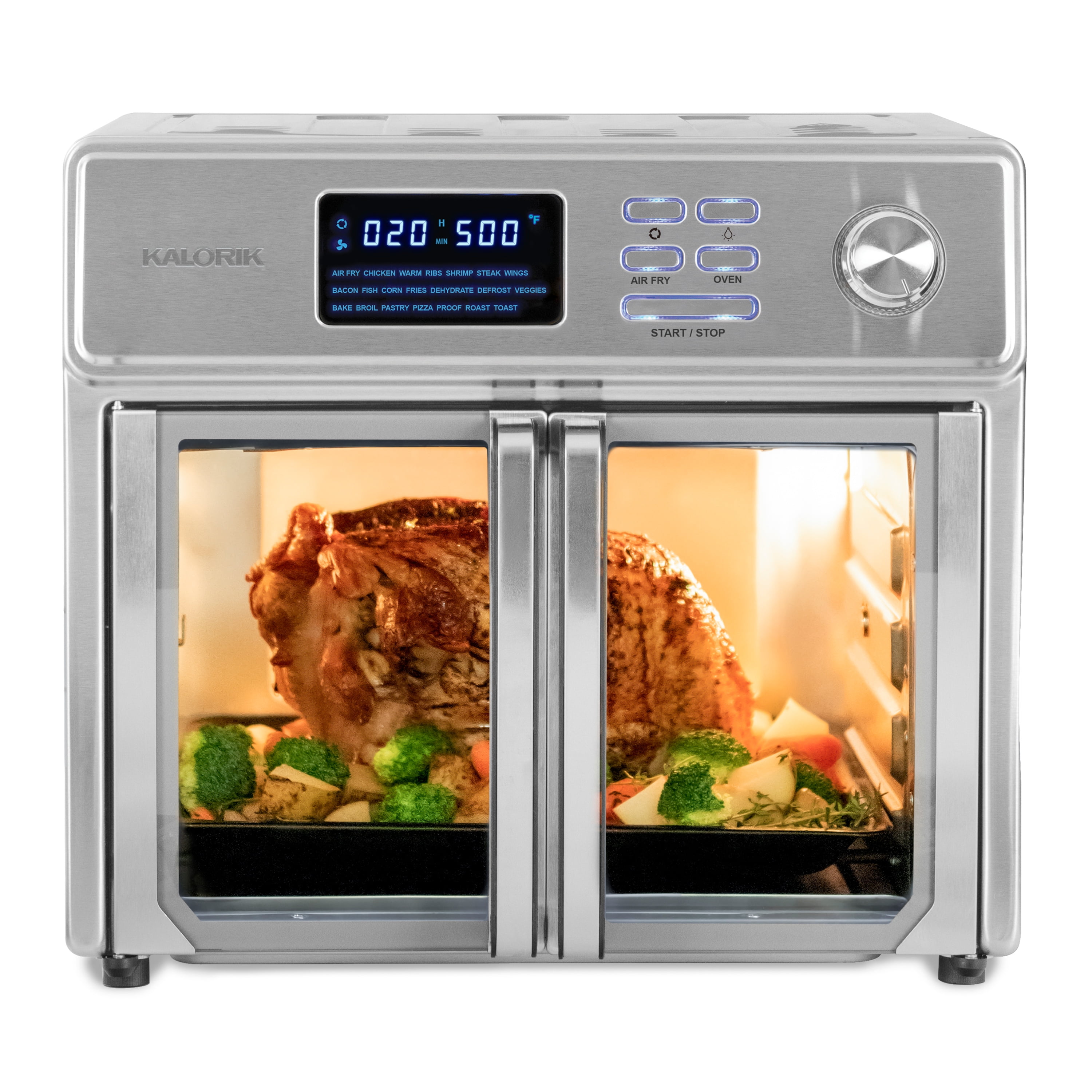Kalorik 26 QT Digital Maxx Air Fryer Oven with 7 Accessories, Roaster,  Broiler, Rotisserie, Dehydrator, Oven, Toaster, Pizza Oven and Slow Cooker.