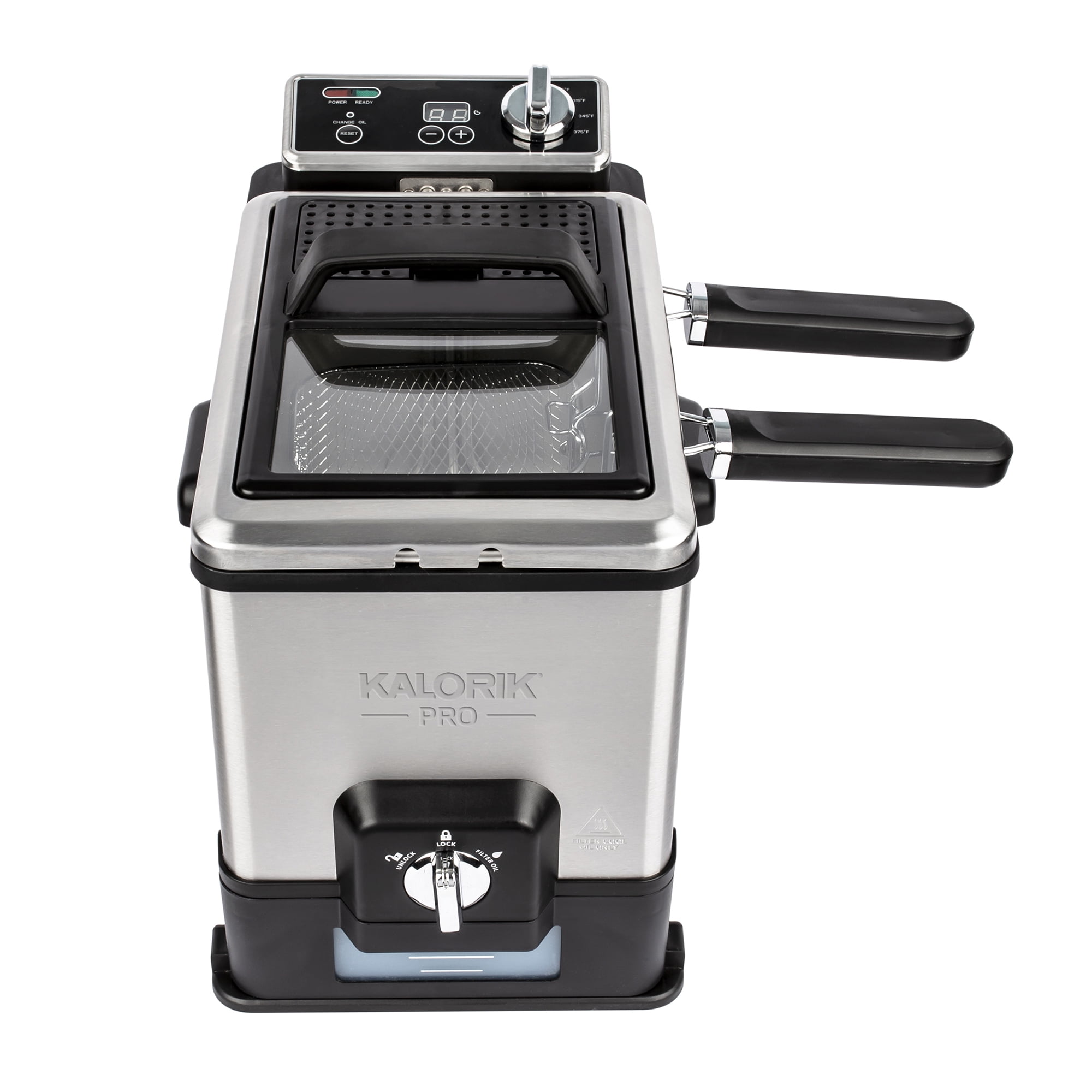 Kalorik® Pro 4.2 Quart Easy Clean TripleBasket Deep Fryer with Oil