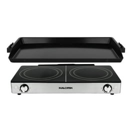 VEVOR 14 Electric Countertop Flat Top Griddle 110V 1500W Non-Stick  Commercial Electric Griddles Restaurant Teppanyaki Grill Stainless Steel  Adjustable Temperature Control 122°F-572°F, Sliver
