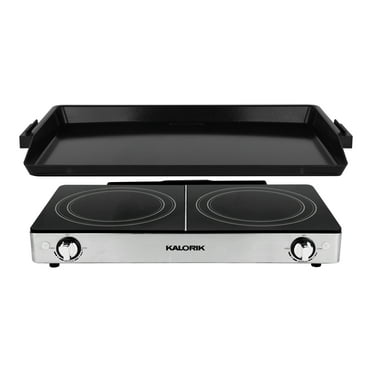 Kalorik® Pro Double Griddle and Cooktop, Stainless Steel