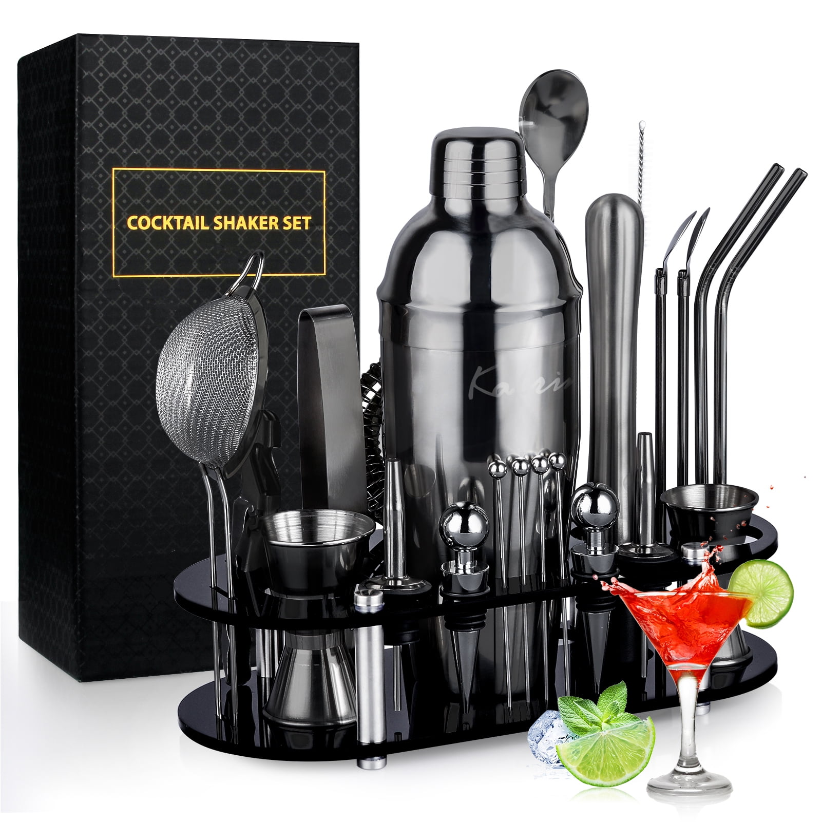 Cocktail Shaker Set | Mixology Bartender Kit | 22 Pieces Complete Premium  Barware Tool Sets | All The Best bar Essentials for The Home and