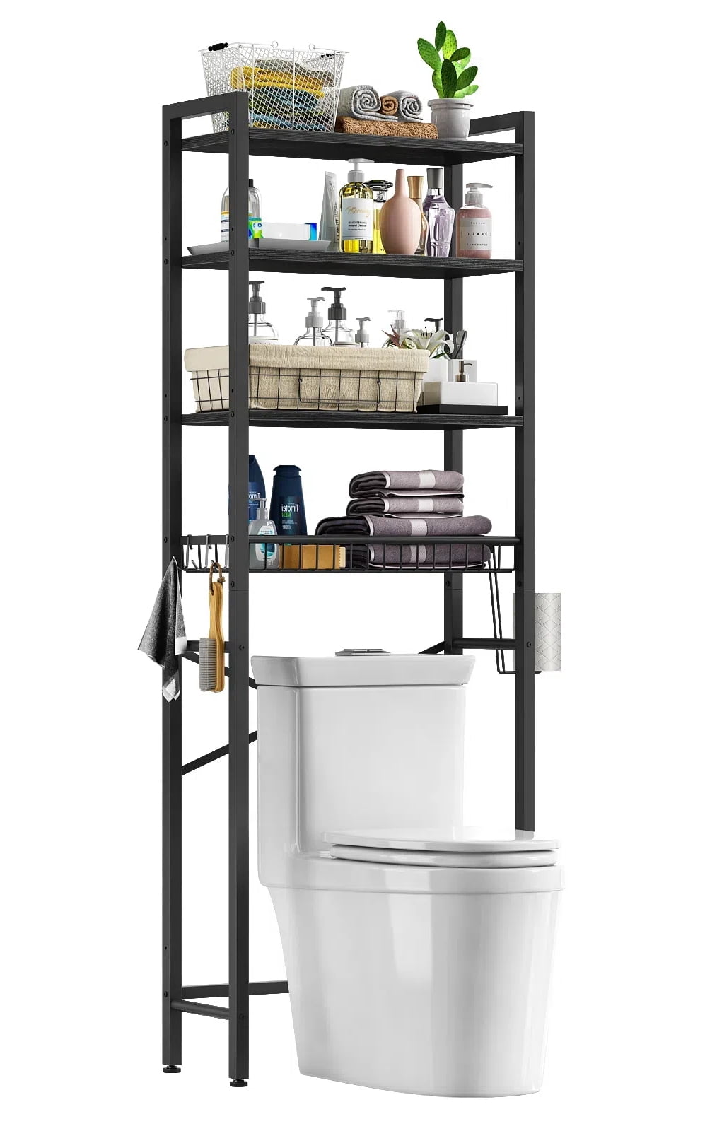 Kalrin Free Standing 4-Tier Bathroom Organizer, Adjustable Shelving ...