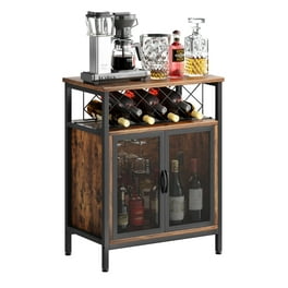 Wine Bar Cabinet for Liquor and Glasses Home Liquor Cabinet Coffee Bar Cabinet with Wine Rack and Glass Holder Industrial Sideboard Buffet Cabinet with Storage for Kitchen Walmart