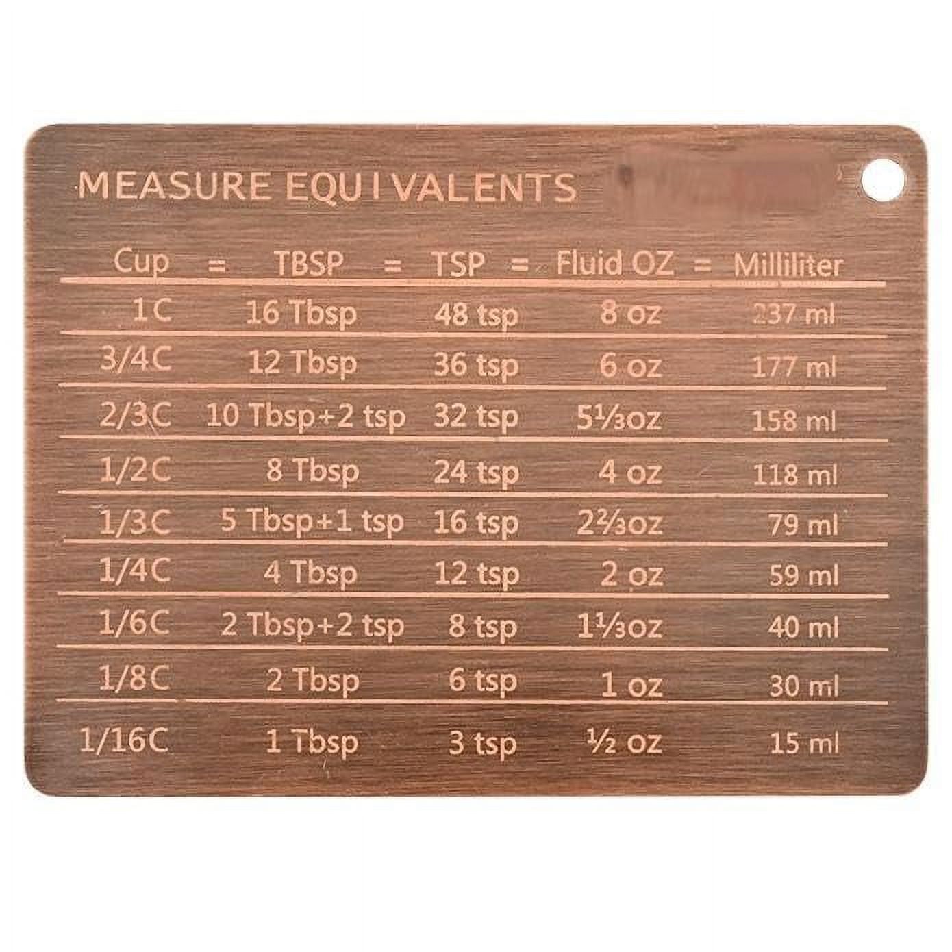 Kalsreui Measurement Conversion Chart Copper Refrigerator