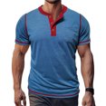 thumbnail image 1 of Kaluayu Men's Henley Short Sleeve Shirt Cotton Lightweight 3 Button Tops Vintage Casual Summer T-Shirt Soft Bodybuilding Fashion, 1 of 8