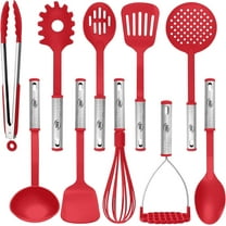 Kaluns 10 Pcs Kitchen Utensils Set – Nylon & Stainless Steel Cooking Utensil Set – Non-Stick, Heat Resistant Cookware Utensils – Kitchen Essentials