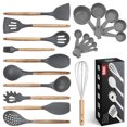 thumbnail image 1 of Kaluns 21 Pcs Wood and Silicone Kitchen Utensils Set for Cooking Household Essentials – Premium Cooking Utensil Set, Gray, 1 of 6