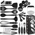 thumbnail image 1 of Kaluns Silicone Cooking Utensils Set 24 Pcs - Premium Heat Resistant Cooking Set & Kitchen Essentials - Non-Stick Kitchenware with Stainless Steel Handles, 1 of 7