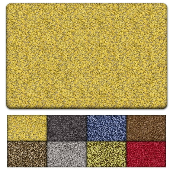Kaluns Front Door Mat, Super Absorbent Non Slip Door Mat with PVC Waterproof Backing, Machine Washable Door Rugs for Entryway (18x28 Yellow)