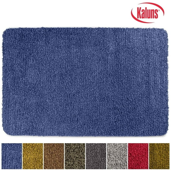 Kaluns Front Door Mat, Super Absorbent Non Slip Door Mat with PVC Waterproof Backing, Machine Washable Door Rugs for Entryway (20x30 Blue)
