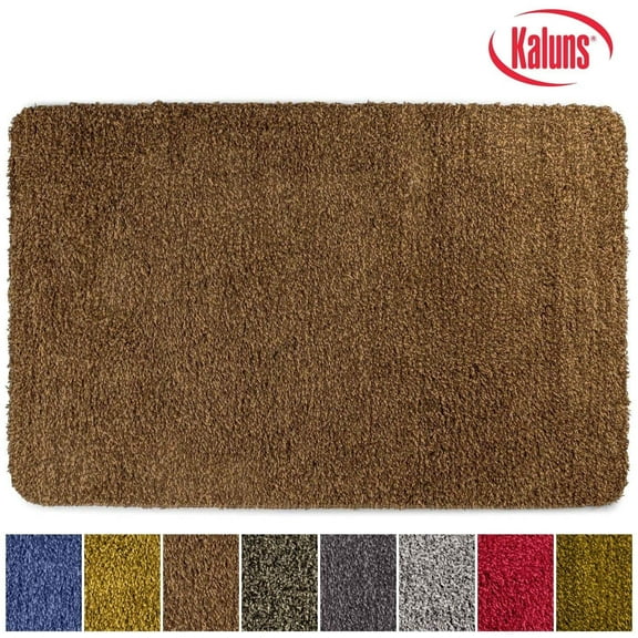 Kaluns Front Door Mat, Super Absorbent Non Slip Door Mat with PVC Waterproof Backing, Machine Washable Door Rugs for Entryway (20x30 Brown)
