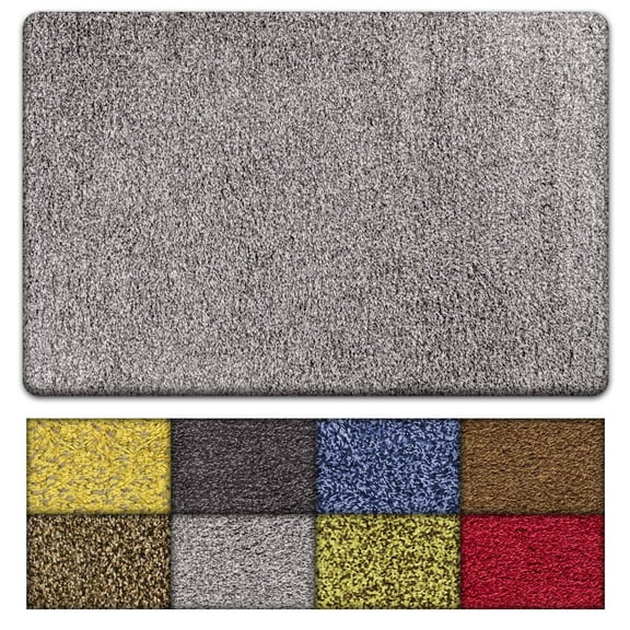 Kaluns Front Door Mat, Super Absorbent Non Slip Door Mat with PVC Waterproof Backing, Machine Washable Door Rugs for Entryway (24x36 Gray)