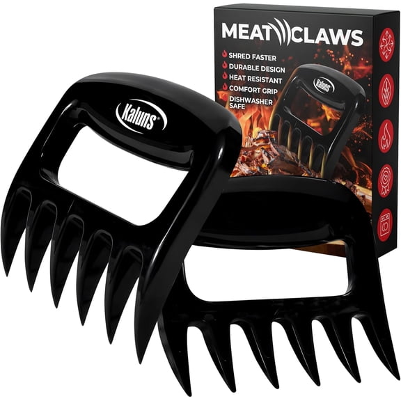 Kaluns Meat Claws Meat Shredder Tool – Chicken Shredder BBQ Accessories for Pulled Pork, Beef & Grilling – Durable, Heat Resistant, BPA-Free – Black