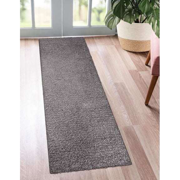 Kaluns Runner Rug, Hallway Runner, Super Absorbent, Non Slip PVC Waterproof Backing, Machine Washable (2'x6' Runner, Black/Grey)