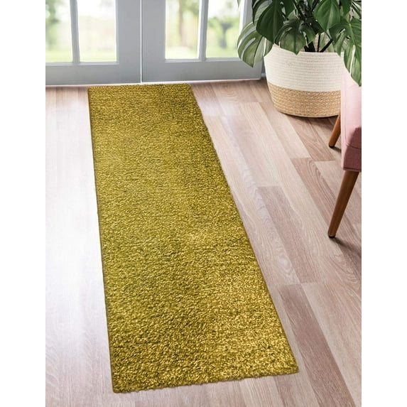 Kaluns Runner Rug, Hallway Runner, Super Absorbent, Non Slip PVC Waterproof Backing, Machine Washable (2'x6' Runner, Yellow)