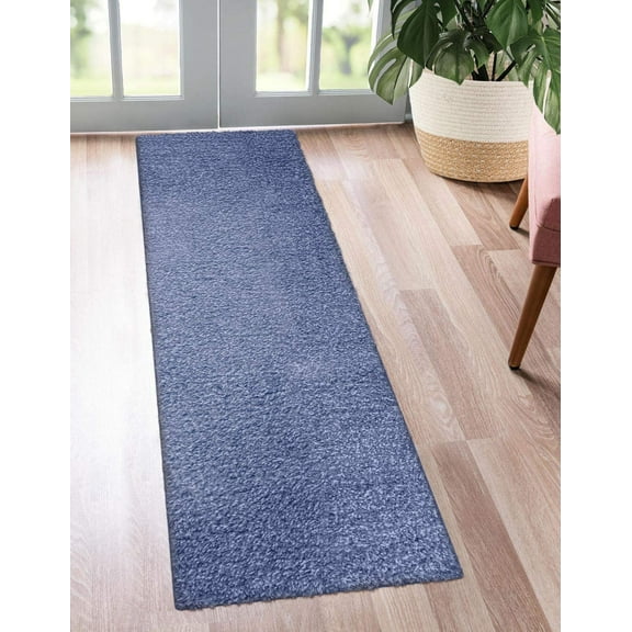 Kaluns Runner Rug, Hallway Runnert, Super Absorbent Rug Runner, Doormats for Entrance Way, Non Slip PVC Waterproof Backing, Machine Washable (2'x6' Runner, Blue)