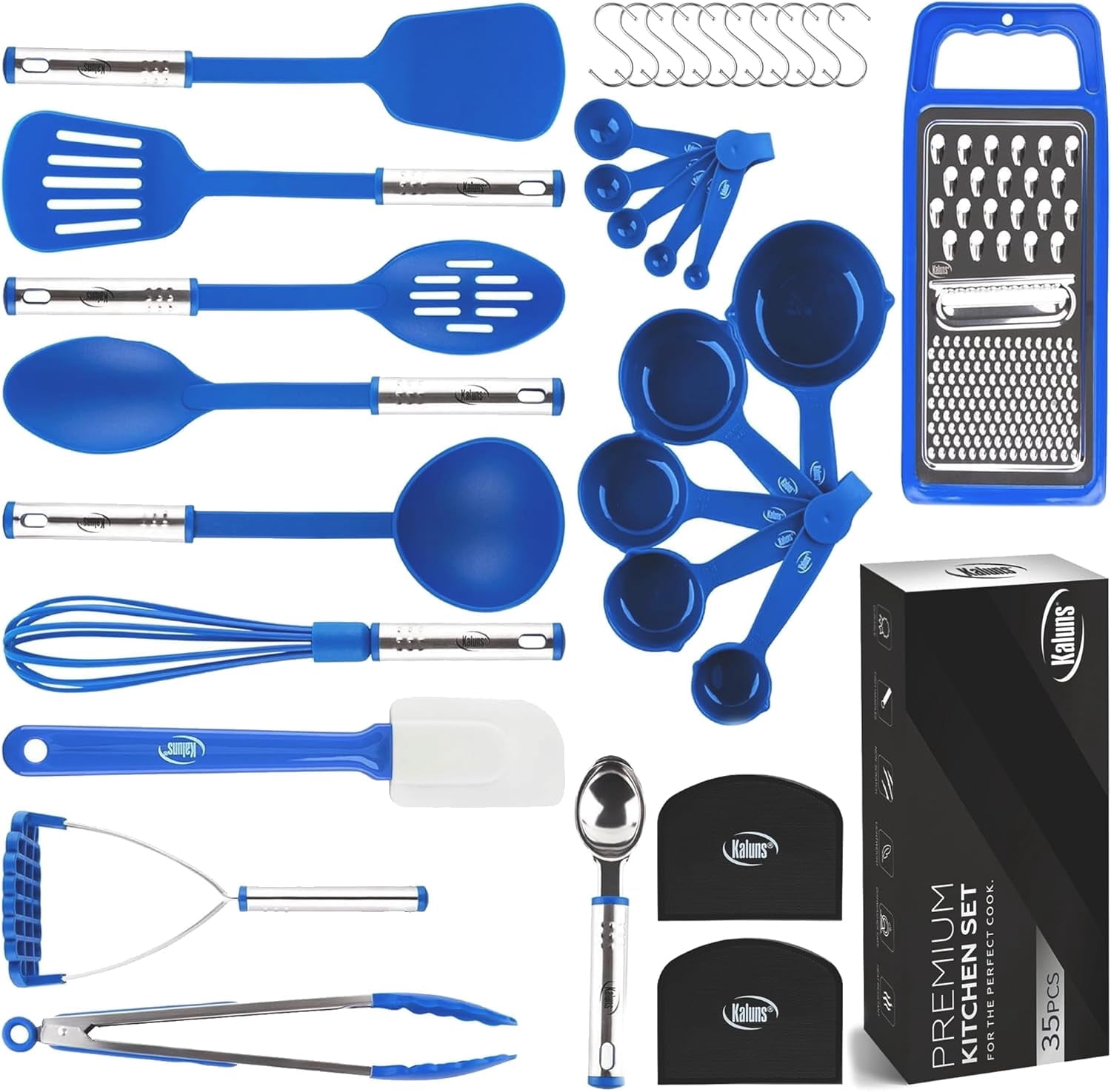 Kaluns 35 Pcs Kitchen Utensils Set - Nonstick Heat Resistant Nylon ...