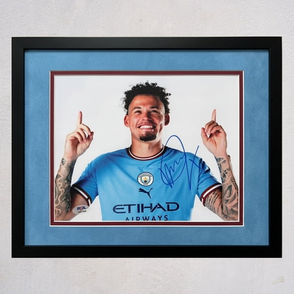 Kalvin Phillips Signed Manchester City Soccer 8x10 Photo Custom Framed PSA