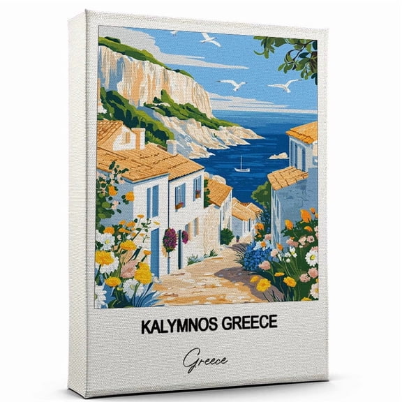 Kalymnos Greece Travel Wall Decor  Scenic Travel Canvas Print of Greece Canvas  Beautiful Gift for Home, Office, or Living Space