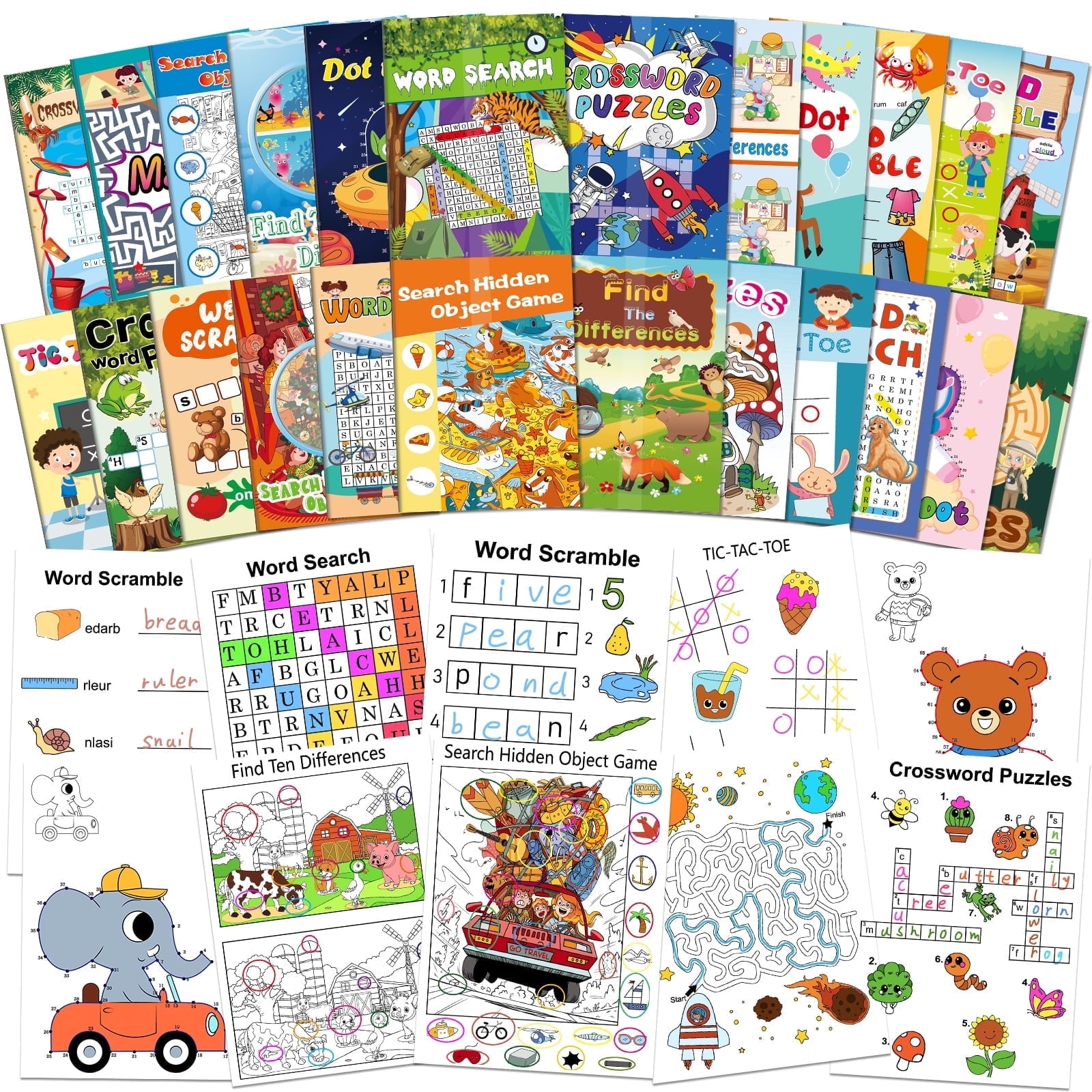 Kalysky 24 Mini Activity Books for Kids, Party Favors, 24 Pages