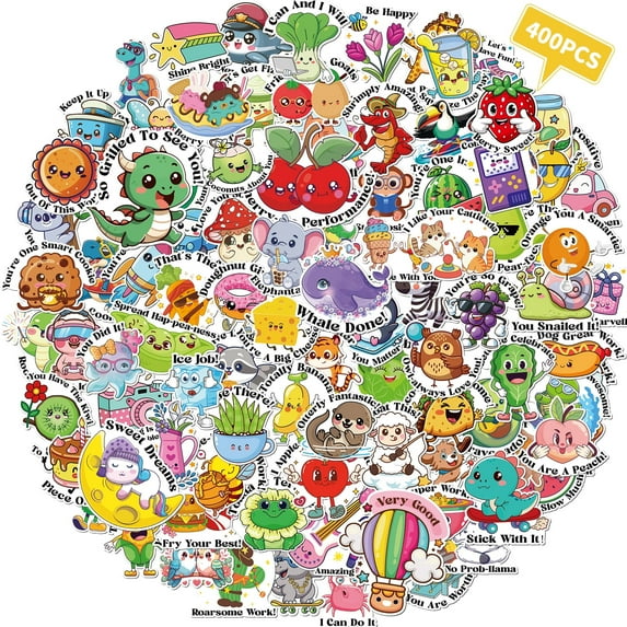 Kalysky 400PCS Vinyl Waterproof Water Bottle Stickers for Kids