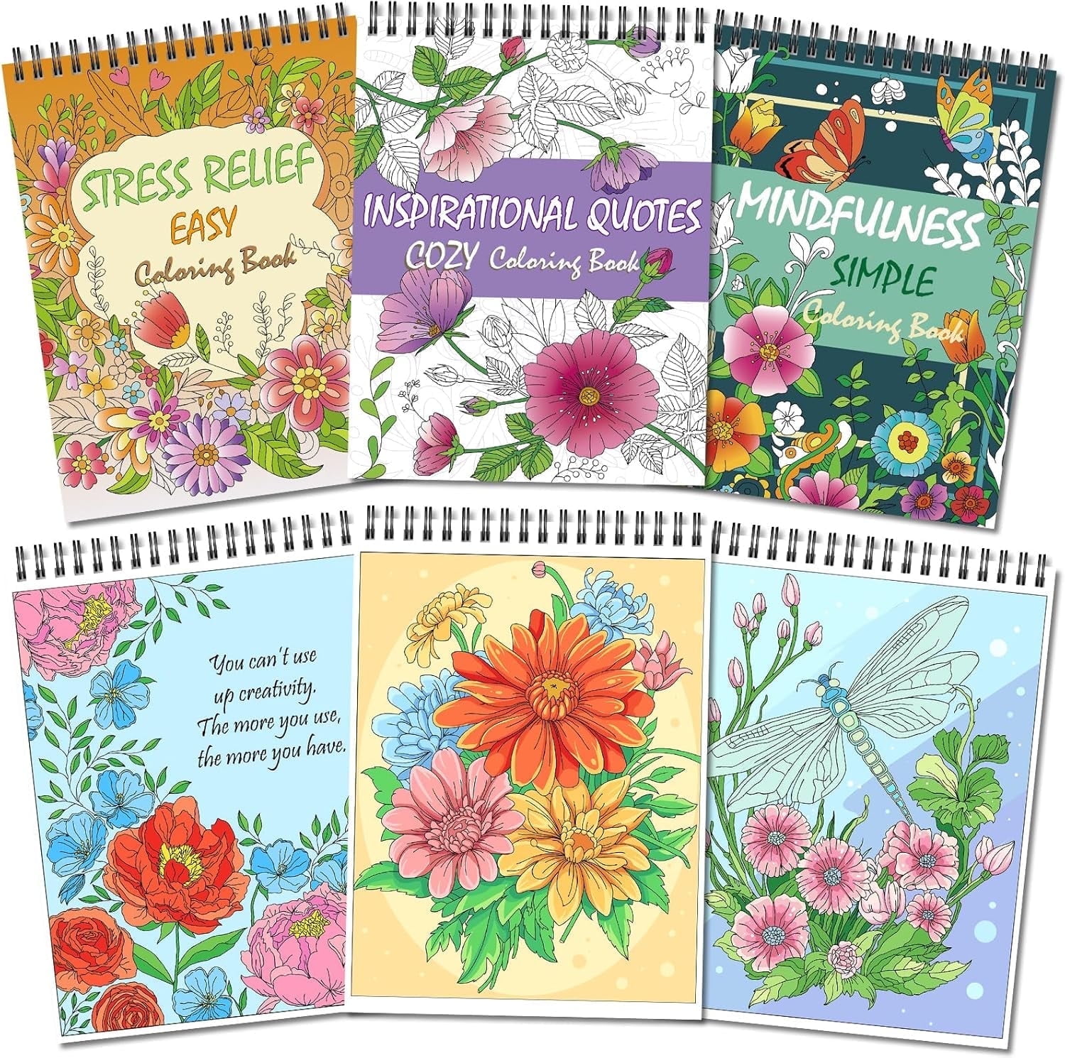 Kalysky 3 Adult Relaxation Coloring BookInspirational Quotes Floral Coloring Books