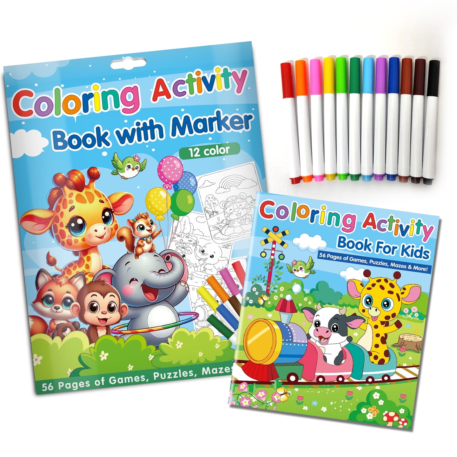 Kalysky Coloring Book with Marke for Kids Ages 4-8, Gifts for Kids and Toddlers Ages 2-4