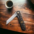 thumbnail image 1 of Kam Knife - T30 D2 Steel Katsu Brown Handle Pocket Knife Kam Knife - T30 D2 Steel Katsu Brown Handle Pocket Knife, 1 of 10