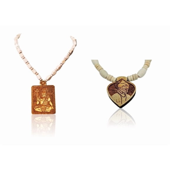 Kamada Combination of Shiv Tulsi (Basil) Pendant mala and exquisite hanuman pendantTulsi (basil) mala,Spritual Pendant Necklace for Women and Men