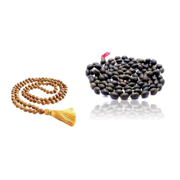Kamada Combination of Yellow chandan mala and exquisite Kamal Gatta mala,Spritual Pendant Necklace for Women and Men