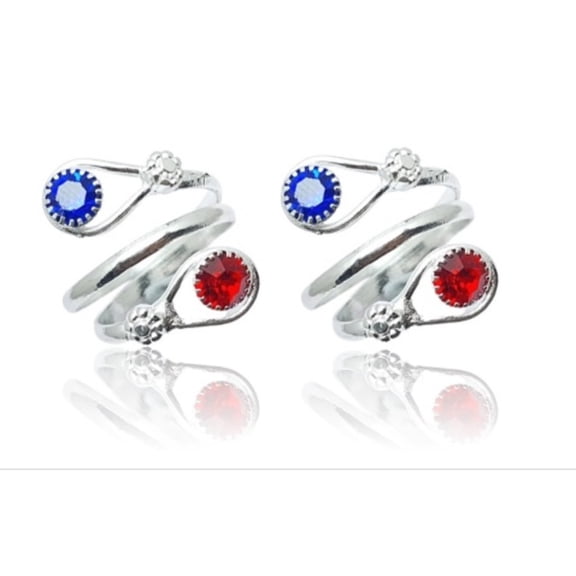 Kamada Creations Ethnic Silver Toe ring Pair