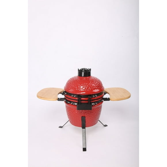 Kamado Ceramic Egg Style BBQ - Miniature (12'') - Portable Grill - W/ Side Table