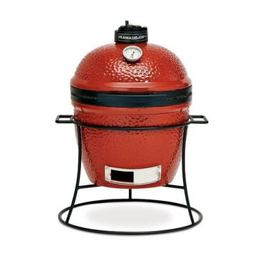 Kamado Joe Joe Jr. Portable Outdoor Ceramic Charcoal Grill & Sturdy Stand, Red