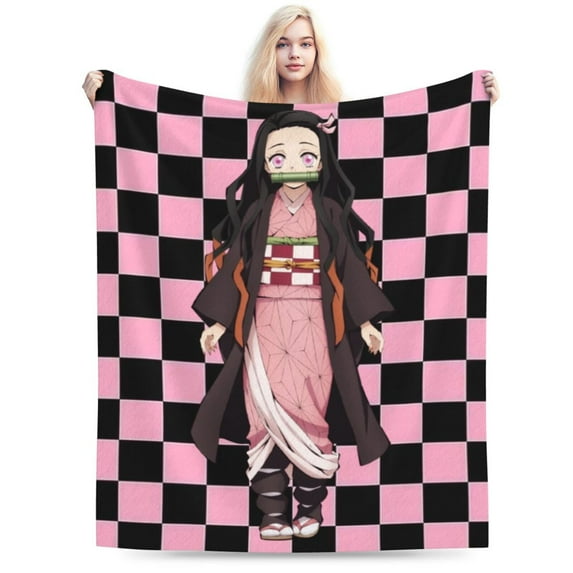 Kamado Nezuko Bed Blanket Air Conditioner Quilt Ultra Soft Flannel Blanket All Season Fuzzy Blanket Reversible Fluffy Plush Blanket 40"X30"