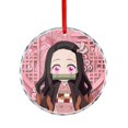 thumbnail image 1 of Kamado Nezuko Christmas Round Ornament Glass Circular Pendant Smooth Hanging Decoration for Home, Office & Christmas Tree, 1 of 8