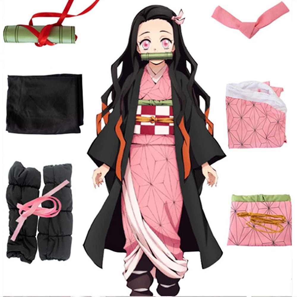 Kamado Nezuko Cosplay Costume Anime Kimono Tanjirou Shinobu