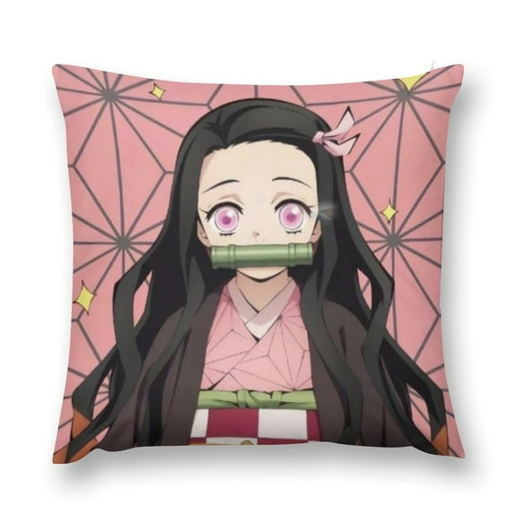Kamado Nezuko Pillow Case Soft Pillow Cover Pillowcase Decorative Cushion Cover Home Decor 20 "x20 "