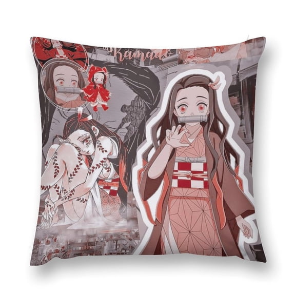 Kamado Nezuko Pillow Case Soft Pillow Cover Pillowcase Decorative Cushion Cover Home Decor 20 "x20 "