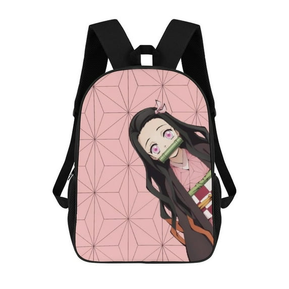 Kamado Nezuko Printed Backpack 17 Inch Shoulder Backpack Lightweight High-capacity Casual Daypack Bookbag