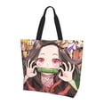 thumbnail image 1 of Kamado Nezuko Reusable Grocery Bags Shoulder Bag Large Capacity Shopping Bag Cute Tote Bags, 1 of 9