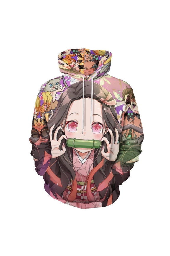 Kamado Nezuko Unisex Sweatshirts Loose Pullover Sweater Hooded Hoodie 3D Printing Jacket Winter Fall Clothes S