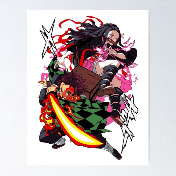 Kamado Siblings Tanjiro Nezuko Family Bond Group Wall Decor, Unframed Poster