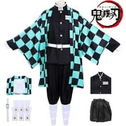 Kamado Tanjiro Cosplay Kimono Outfit Uniform Anime Cosplay Costume Halloween Party Set