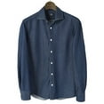 thumbnail image 1 of Kamakura Maker's Shirt Men's 134 Untucked Casual Spread Collar Shirt WJ1100, Blue, Large, 1 of 3