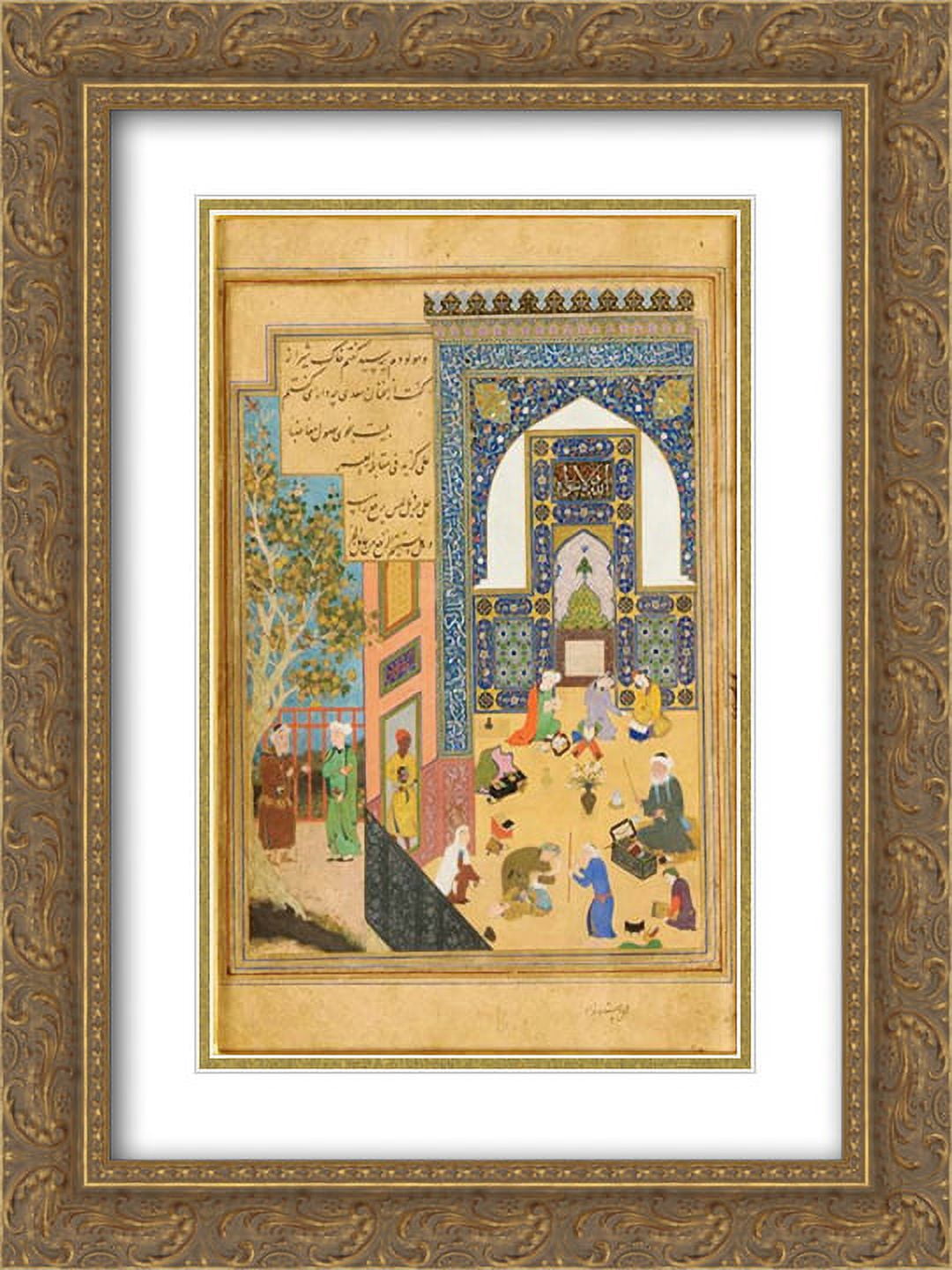 Kamal ud Din Behzad 2x Matted 20x24 Gold Ornate Framed Art Print 'Sad'i ...