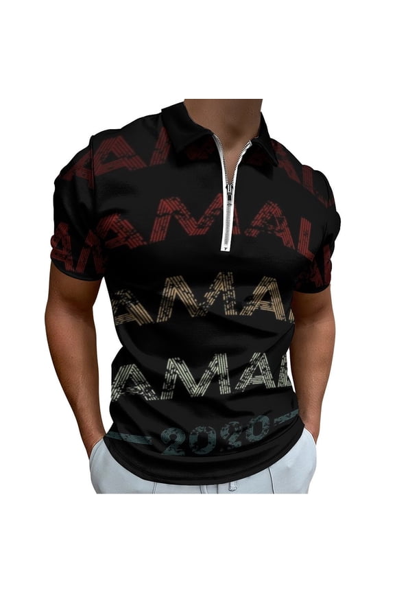 Kamala Harris 2020 Vintage Style Men Zipper T-shirt Summer Casual Short Sleeve T-shirt Top