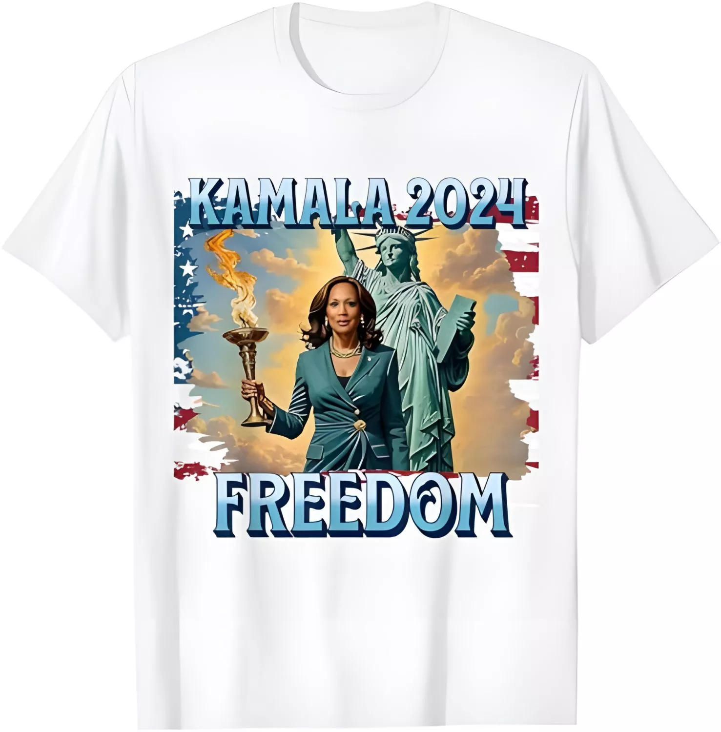 Kamala Harris 2024 Campaign for Freedom Lady Liberty Debate TShirt