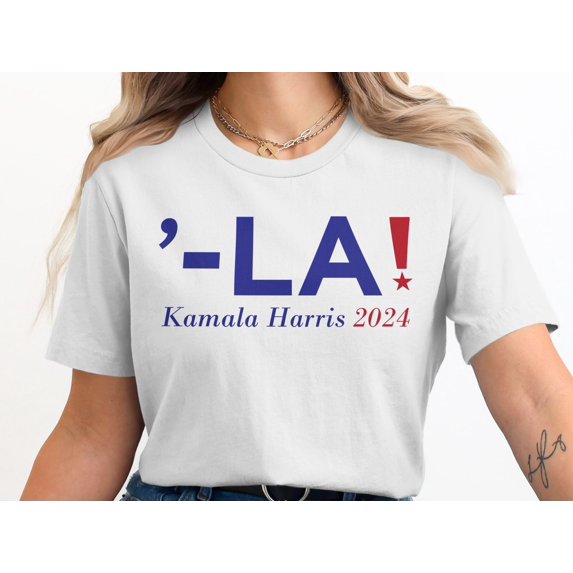 Kamala Harris 2024 Exclamation Design T-Shirt (XS, White)
