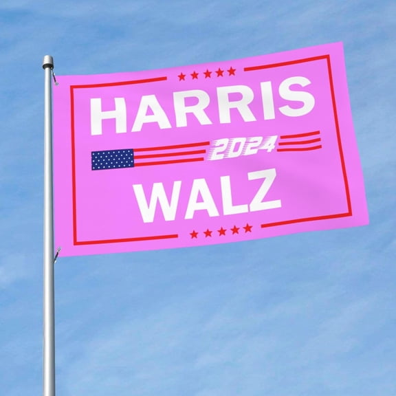 Kamala Harris 2024 Flag 3x5 Foot For Women, Kamala Harris Walz 2024 Flags Polyester Banner Vivid Color And Fade Resistant For Outdoor Yard Lawn Decor - Pink