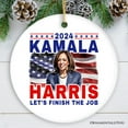 thumbnail image 1 of Kamala Harris 2024 Let's Finish the Job Ornament, Election Support Christmas Gift, 1 of 5